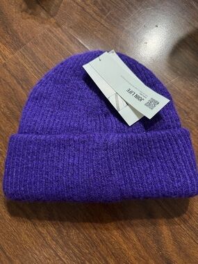 ZARA Purple Knit Beanie Hat NWT